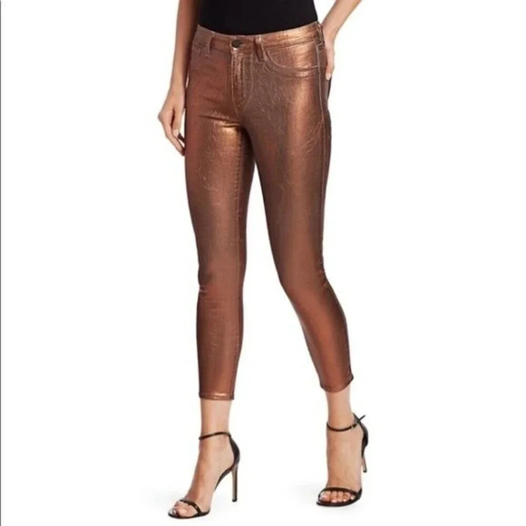 NWT L’Agence Margot Metallic HighRise Skinny Jeans - Picture 14 of 16